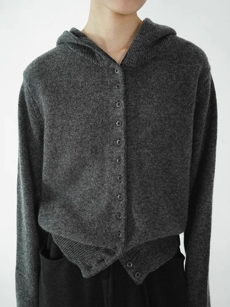 2021, новый женский кардиган с капюшоном - Фотография_3