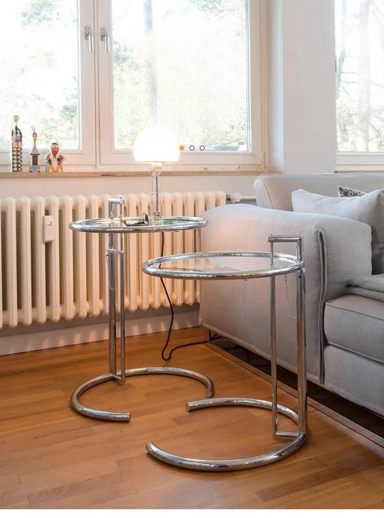 Популярный круглый приставной столик из нержавеющей стали с подъемником - Фотография_3