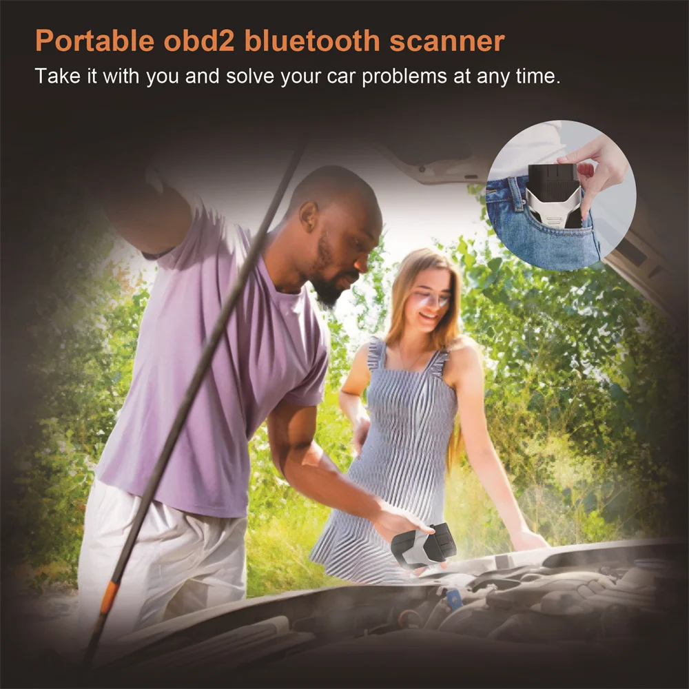 Humzor z100 полная система считывателя автомобильных кодов bluetooth v5 - Фотография_5