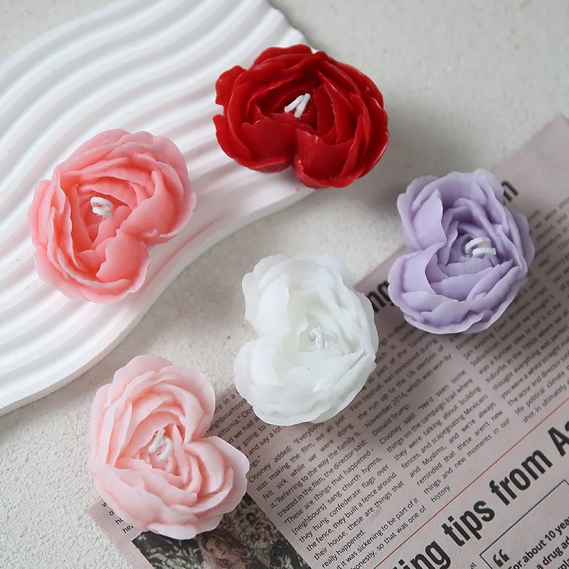 Художественные цветочные свечи в форме сердца. уникальные красные - Фотография_3