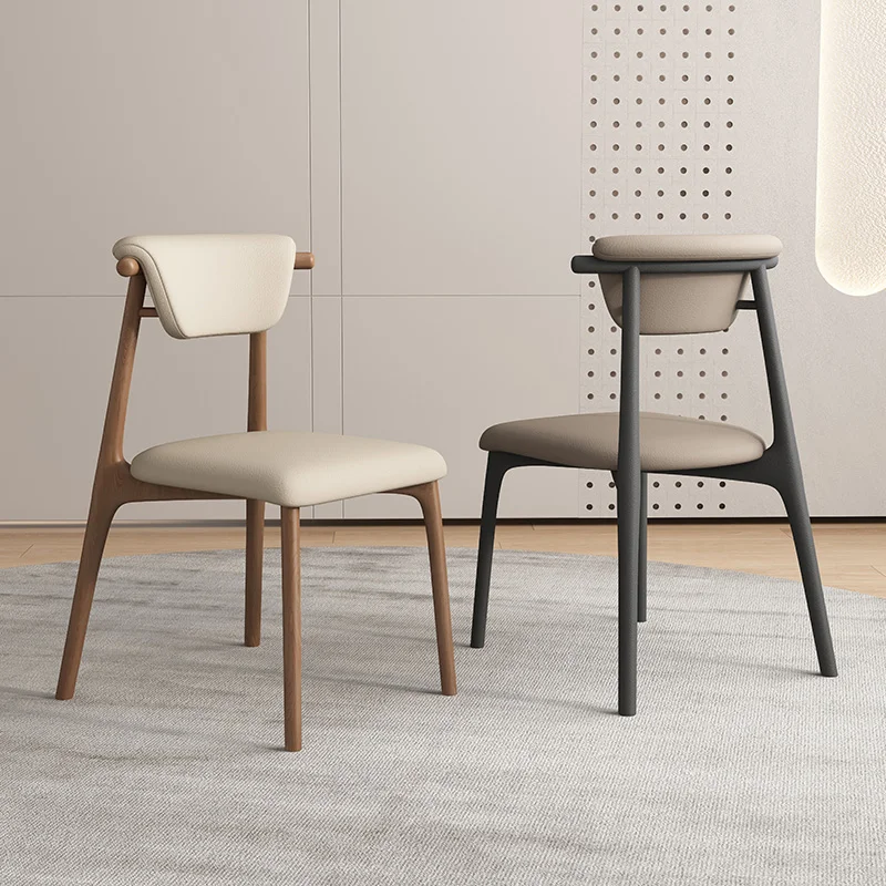 Современные роскошные кожаные обеденные стулья с деревянным каркасом