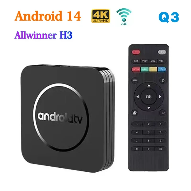Q3 android 14 tv box 8k set top box allwinner h3 hd 4k 2 - Фотография_5