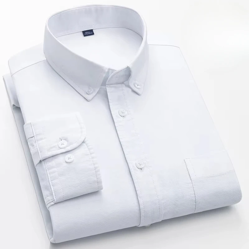 Мужские рубашки-оксфорды из 100% хлопка с длинными рукавами - Фотография_6