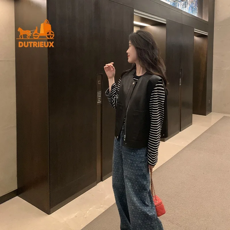 Высококачественный белый жилет из шкуры ягненка - Фотография_5