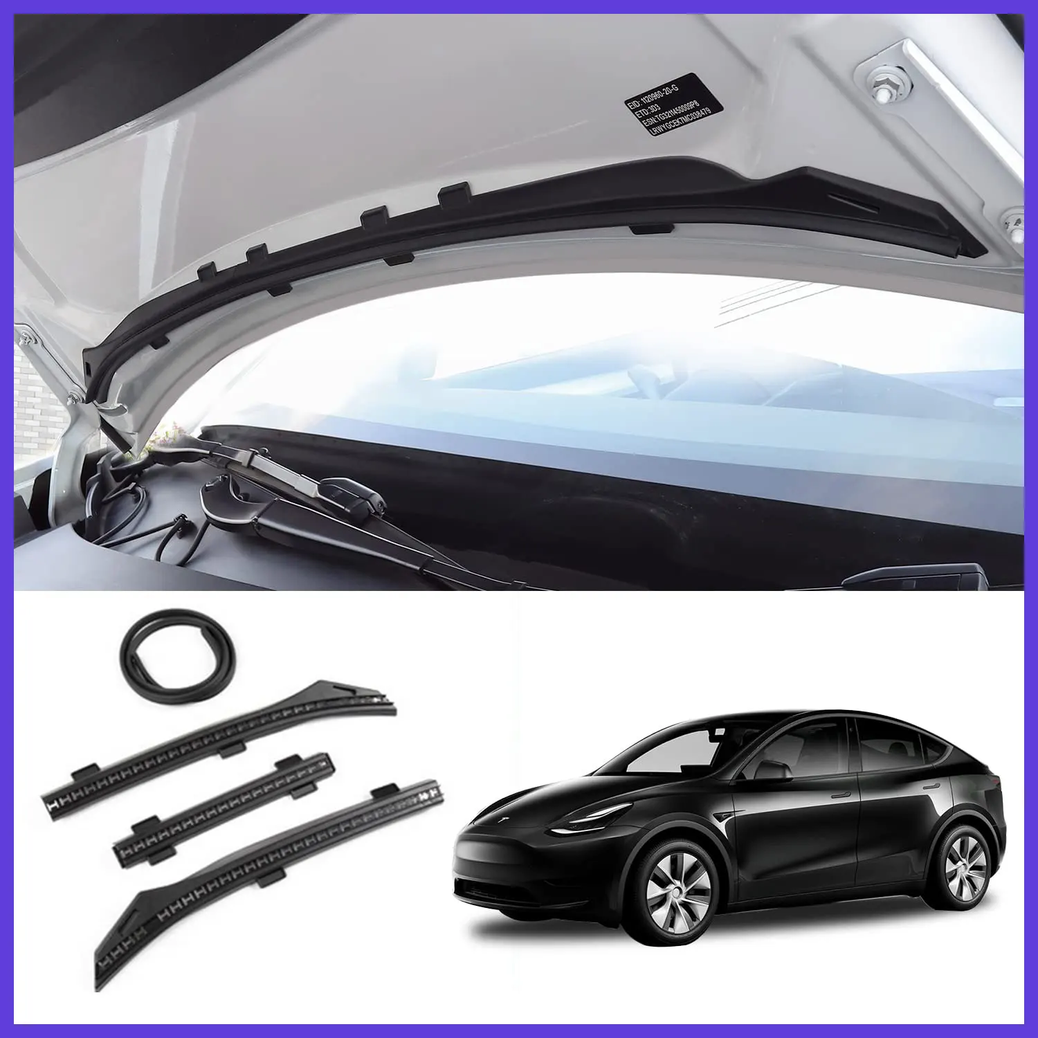 Пылезащитная уплотнительная лента для переднего капота для tesla model y 3