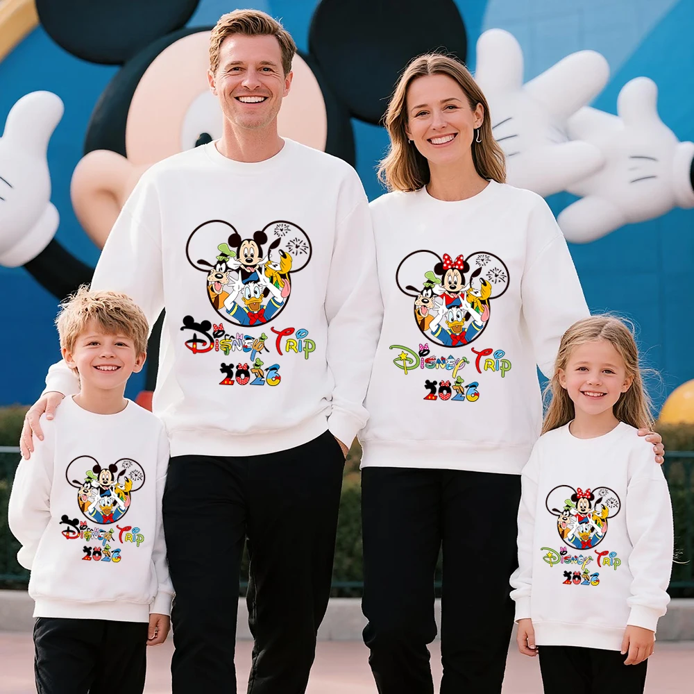 Хлопковая толстовка с принтом disney family trip 2026