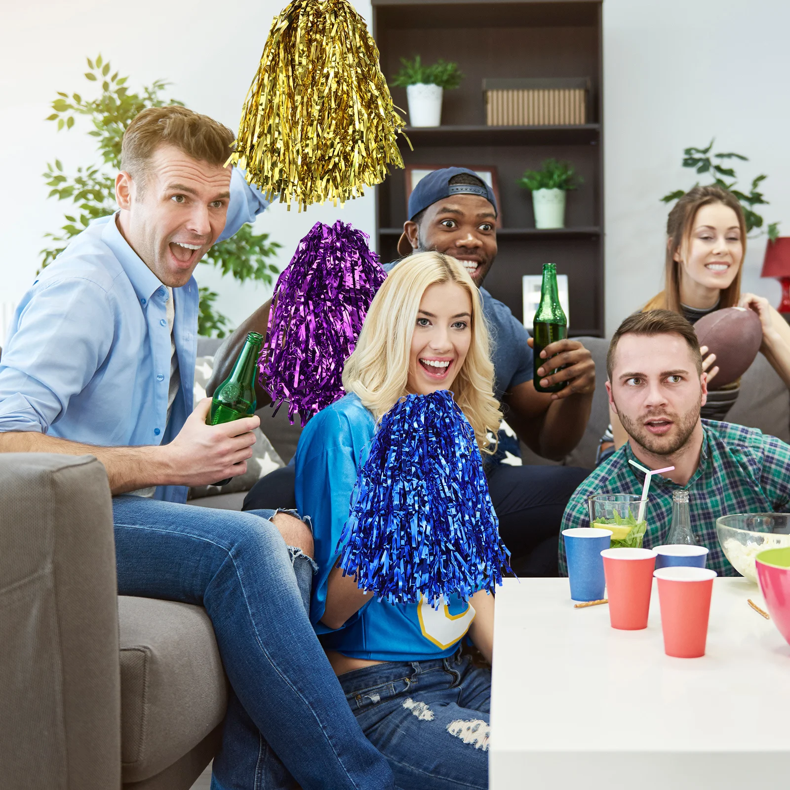 7 пар помпонов для болельщиков