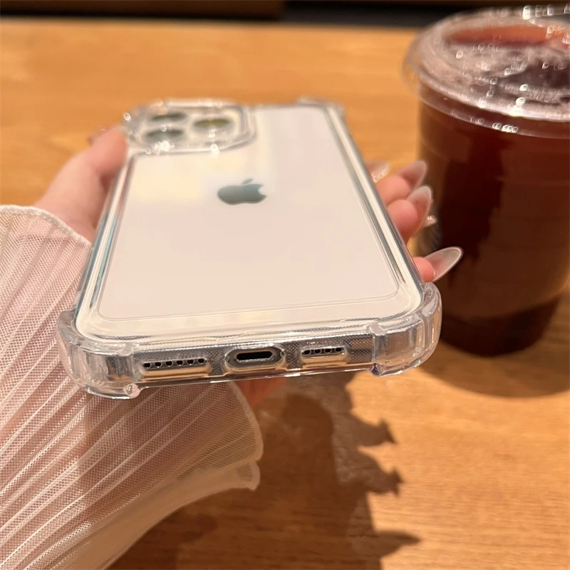 Роскошный противоударный прозрачный чехол для iphone 15 - Фотография_3