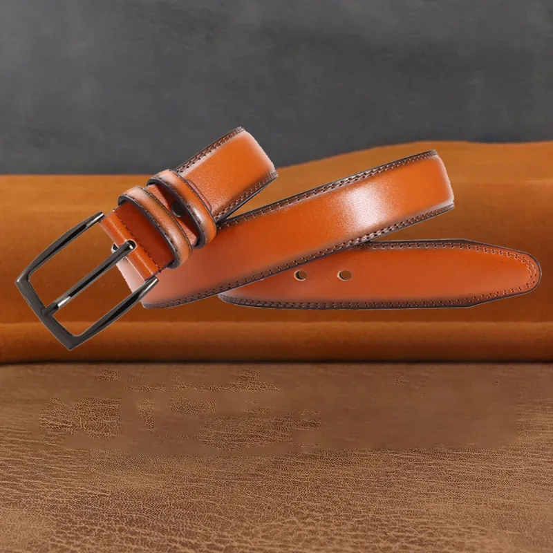 Мужской кожаный ремень с пряжкой - Фотография_5