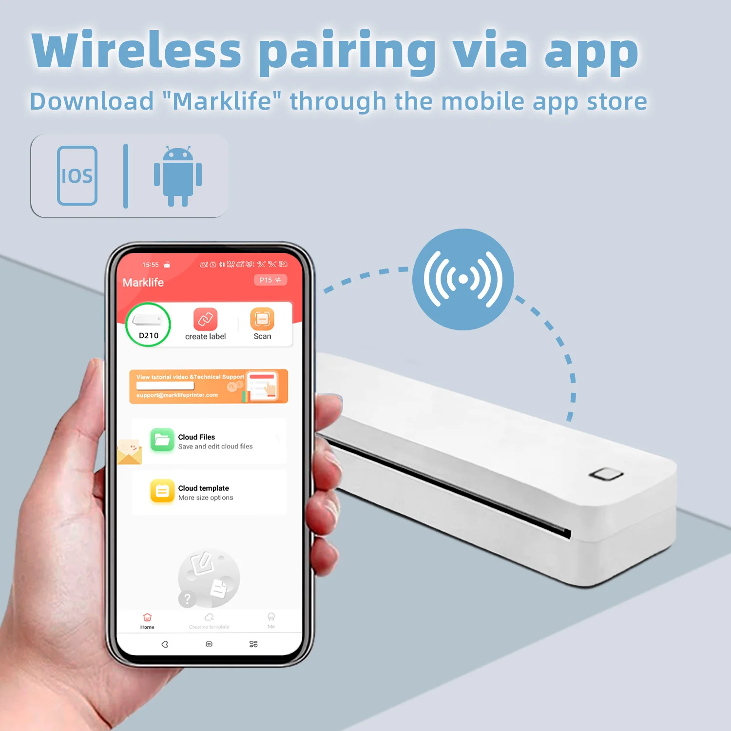 Термальный бесчернильный принтер bluetooth a4 maker - Фотография_3