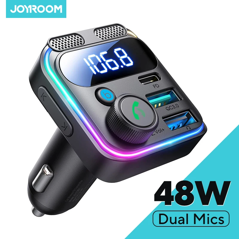 Bluetooth 5,3 автомобильный fm-передатчик двойные микрофоны pd & qc 3