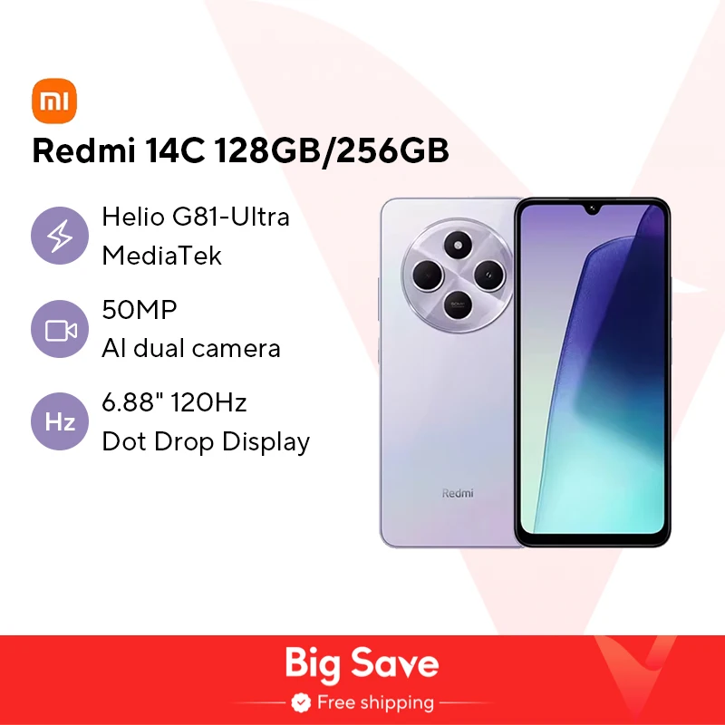 Xiaomi redmi 14c nfc-смартфоны mediatek helio g81-ultra 6
