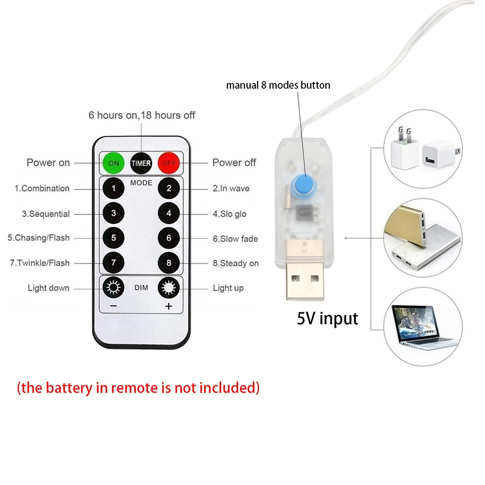 М светодиодные гирлянды на батарейках usb гирлянды для новогодней свадьбы - Фотография_4