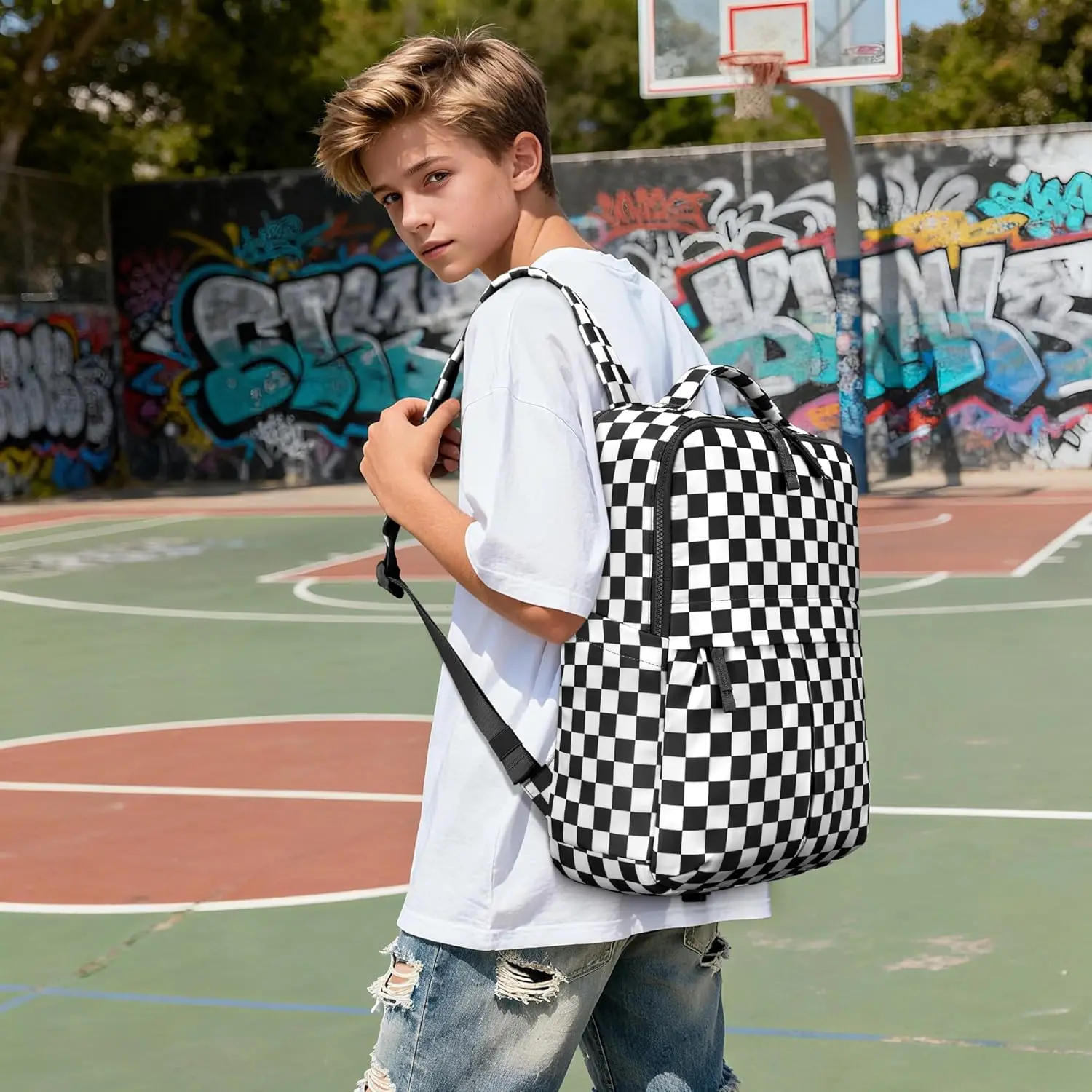 Клетчатый рюкзак для женщин - Фотография_2