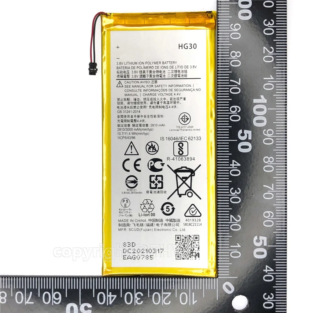 Оригинальный аккумулятор hg30 2810 мач для телефона motorola moto g5s plus - Фотография_3