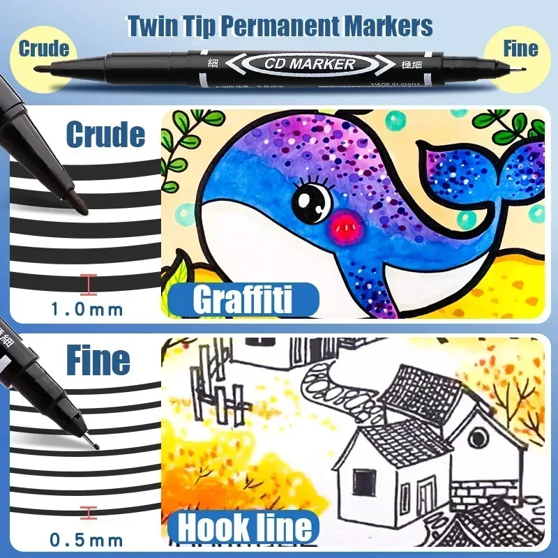 Перманентные маркеры с двойным наконечником - Фотография_3