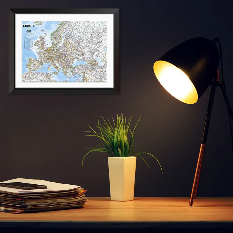 Складная винтажная европейская карта на английском языке