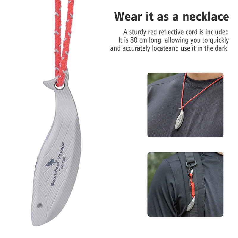 Титановый свисток для выживания boundless voyage 120 дб - Фотография_6