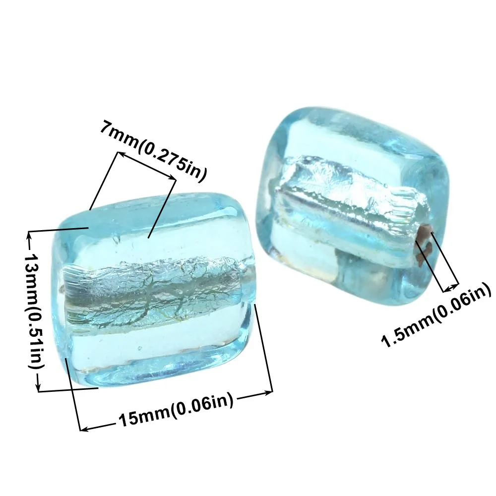 Квадратной формы стеклянные бусины - Фотография_4