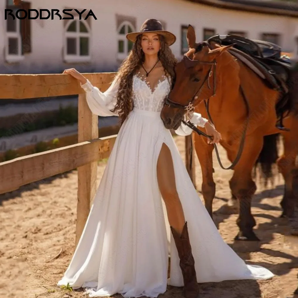 Roddrsy свадебное платье с длинными рукавами