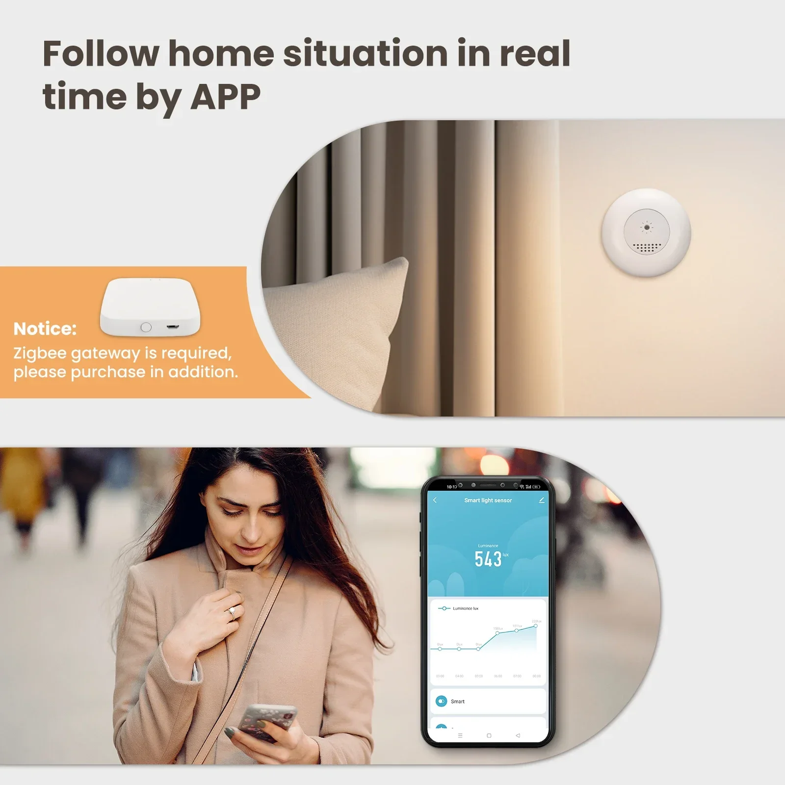 Moes tuya zigbee умный датчик освещенности - Фотография_5