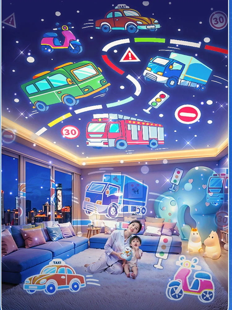 Вращающийся проекционный ночник для настроения с музыкальной шкатулкой - Фотография_5