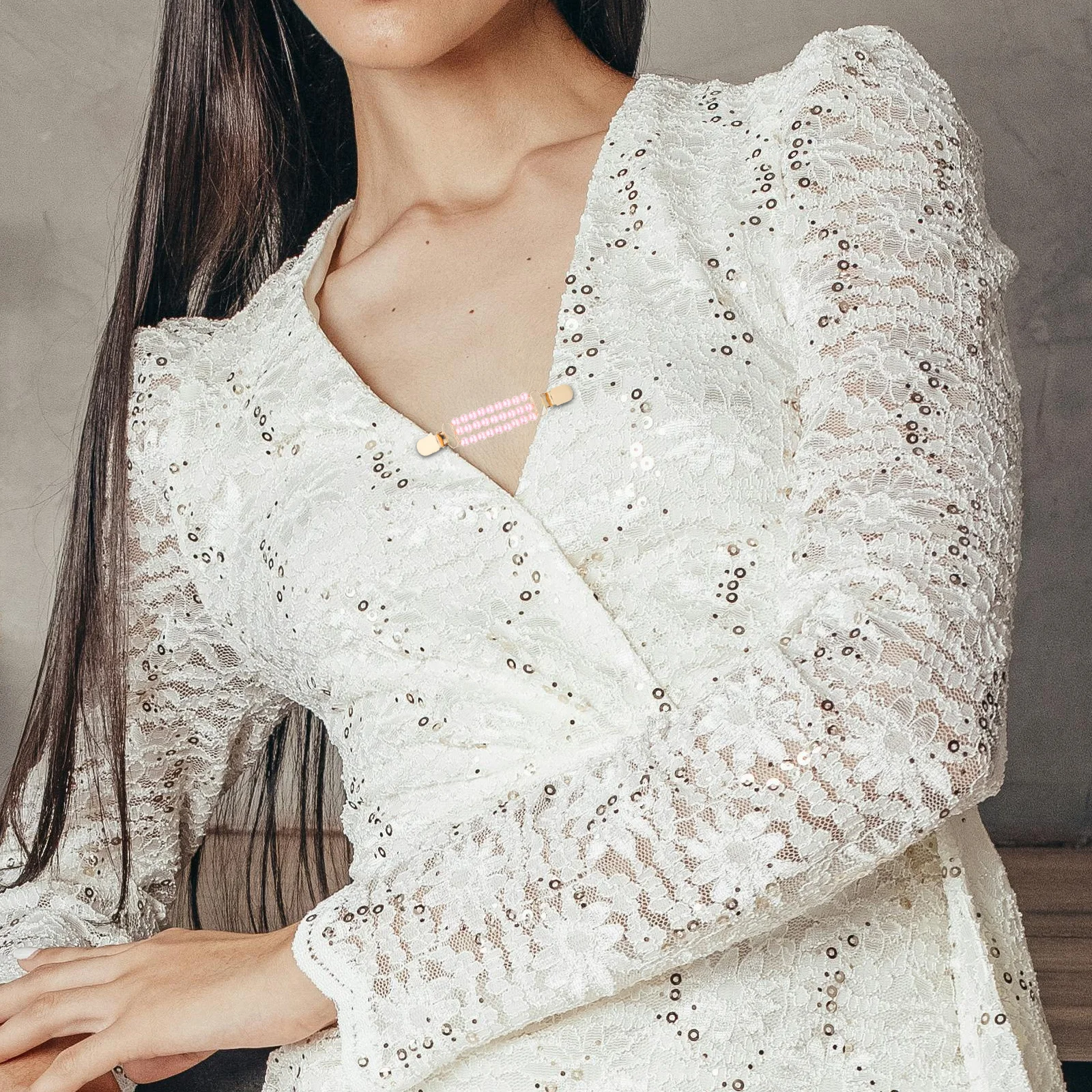 Стильная цепочка для свитера из искусственного жемчуга - Фотография_3