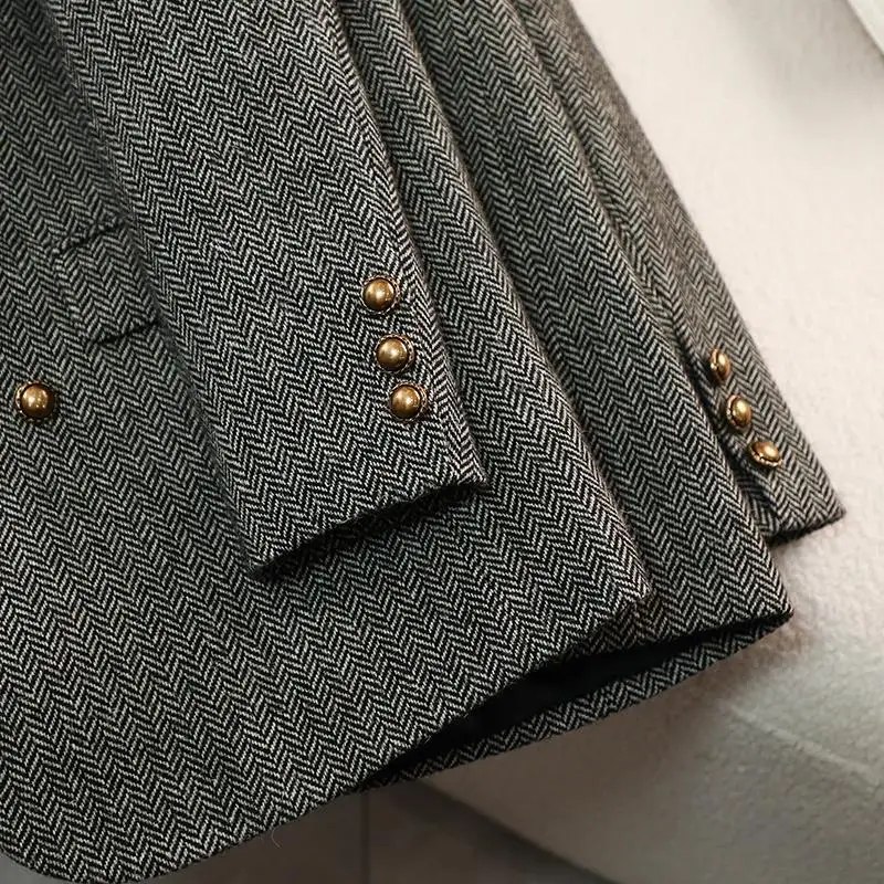 Женский осенне-зимний пиджак с длинными рукавами - Фотография_6