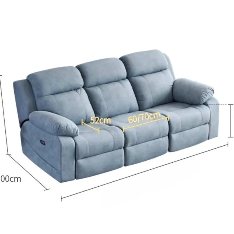 Минималистичный синий электрический диван с откидной спинкой - Фотография_6