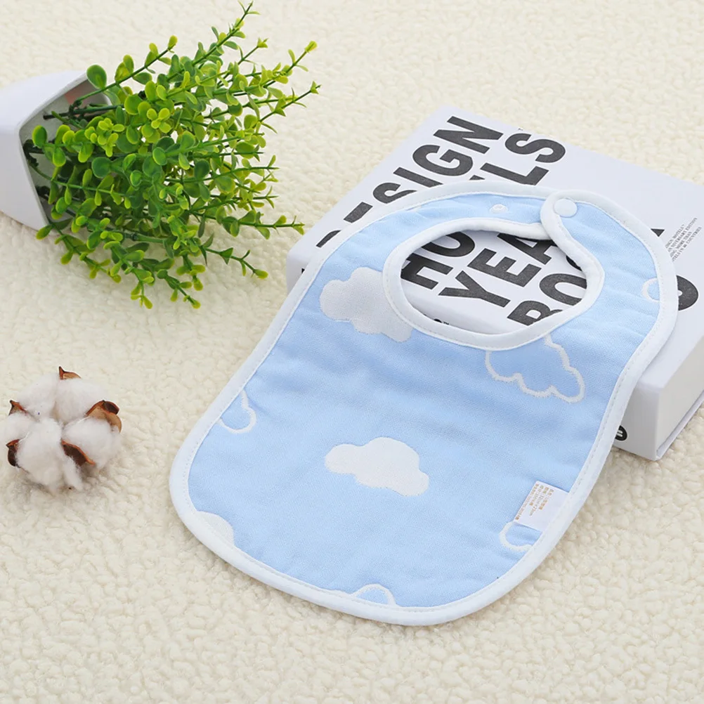 Кнопка-синие хлопковые нагрудники для слюней - Фотография_2