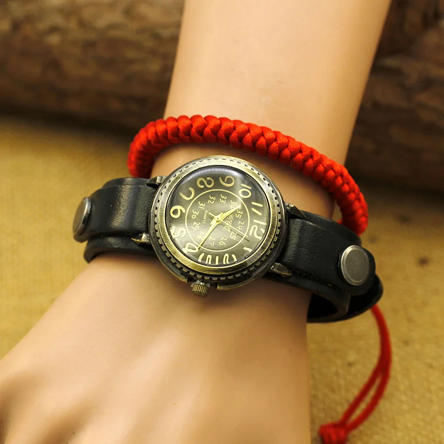 Античные бронзовые цифровые часы-браслет для пар - Фотография_5