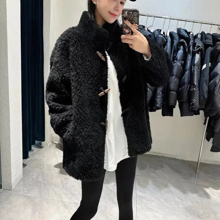 Umi mao дубленка женская с роговыми - Фотография_3