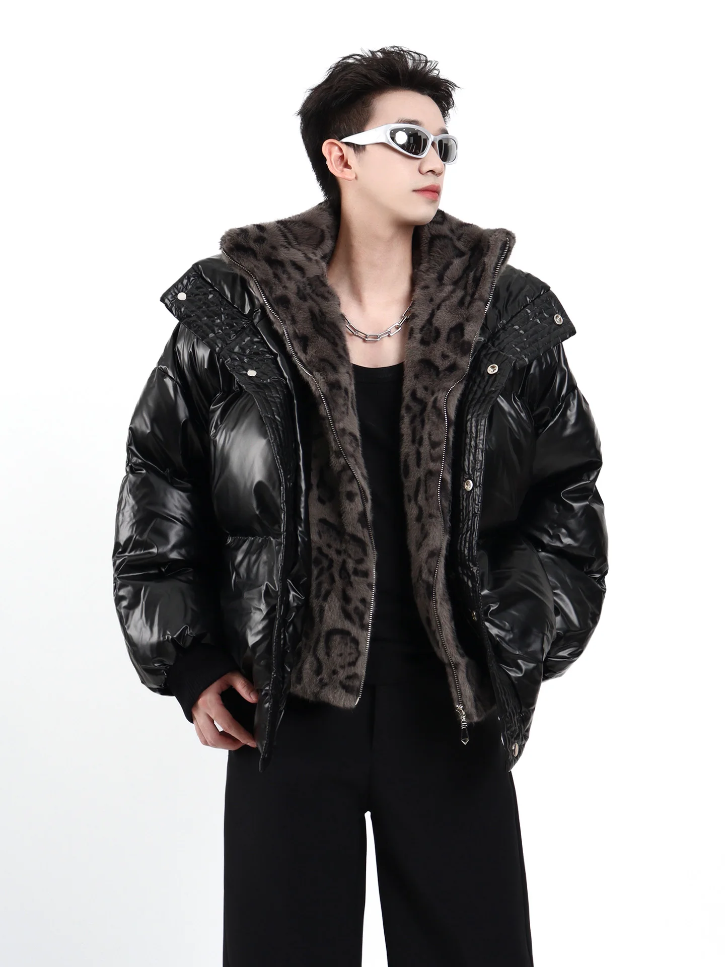 Модные мужские парки из двух предметов с леопардовым принтом - Фотография_3