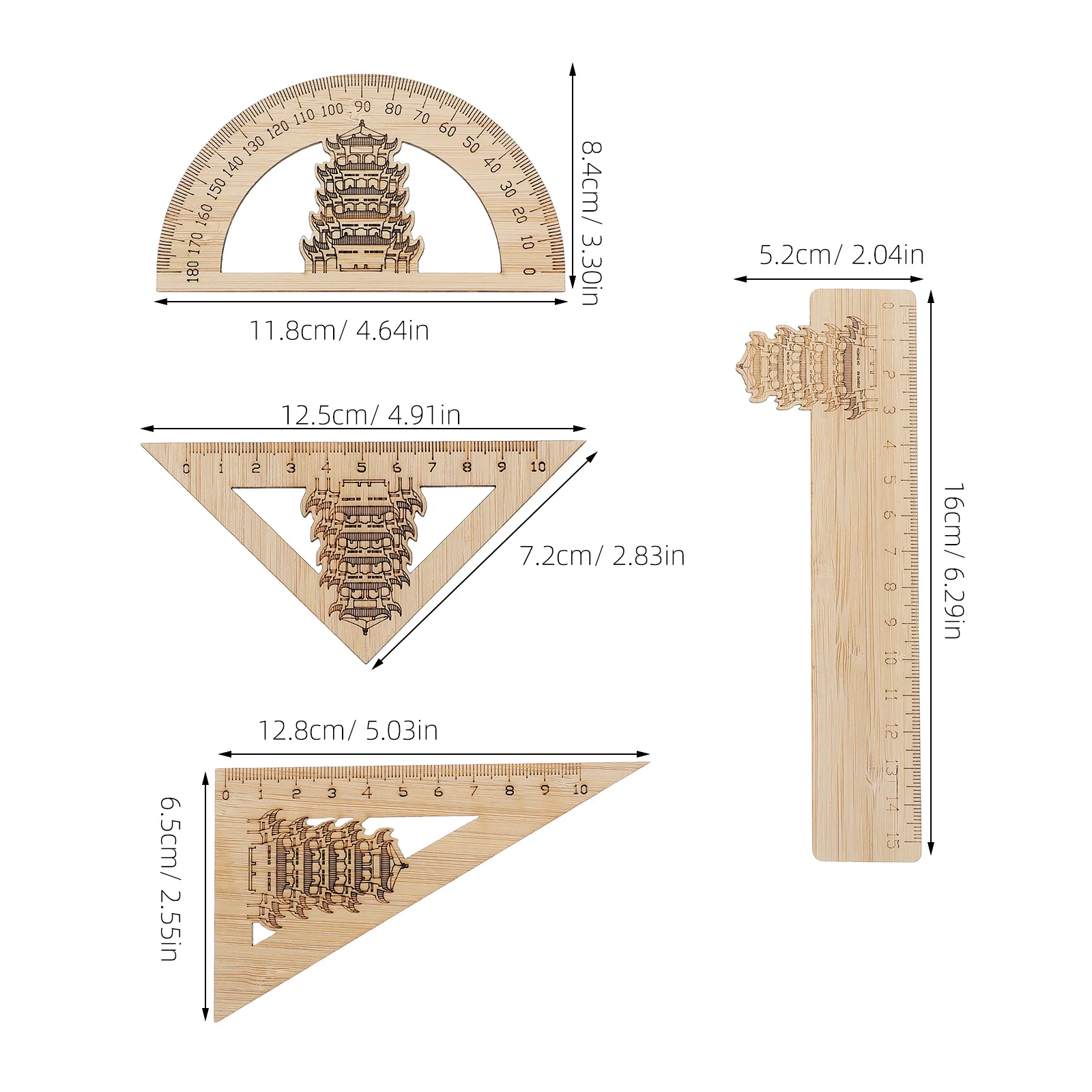 Набор бамбуковых линеек - Фотография_6