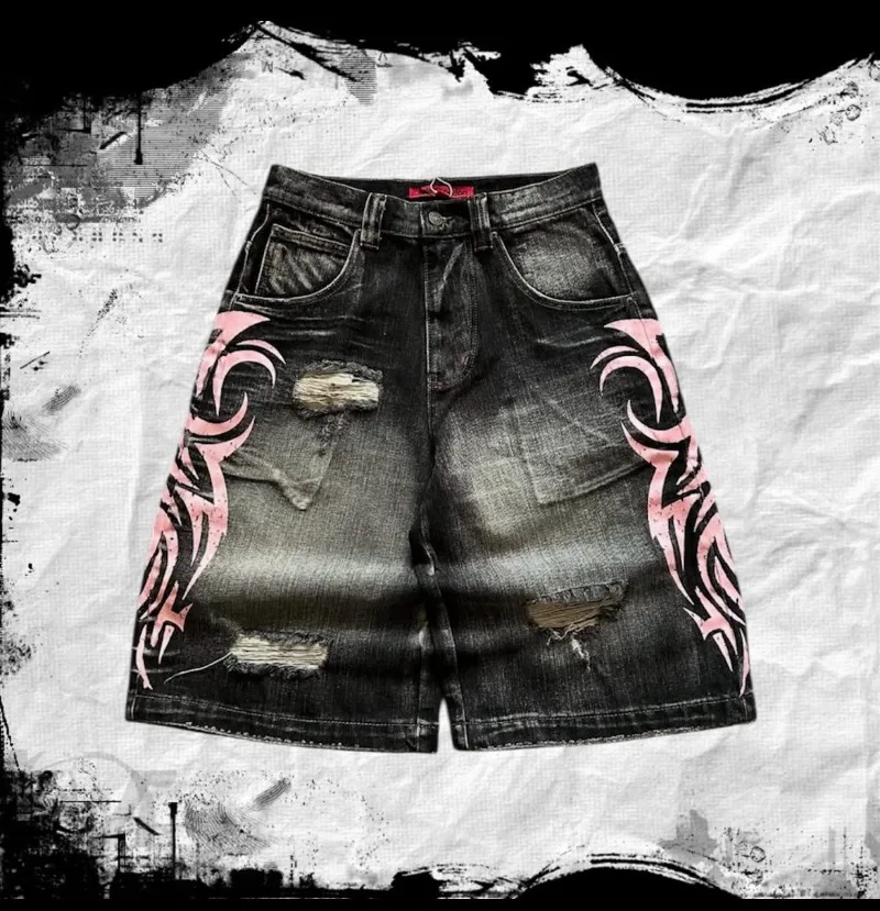 Y2k джинсовые брюки destroyed dark - Фотография_4