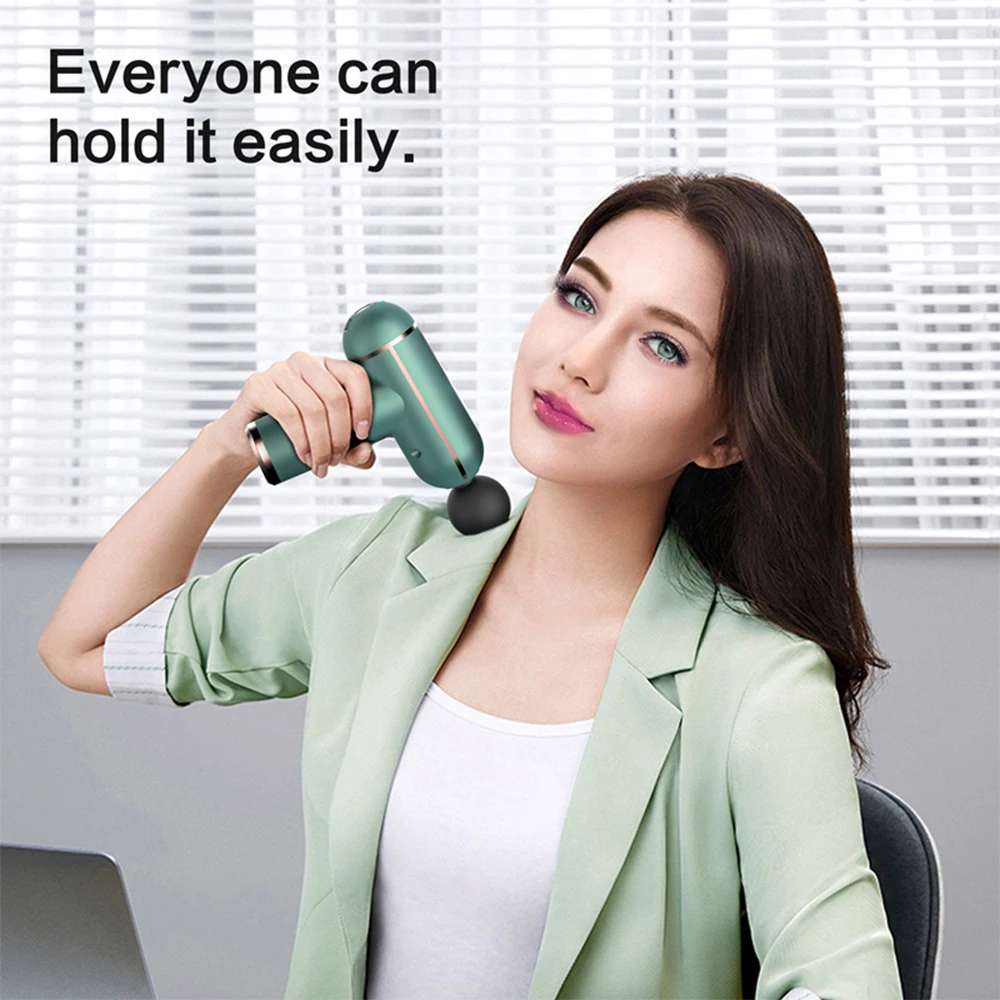 Портативный перкуссионный массажный пистолет с жк-дисплеем - Фотография_5