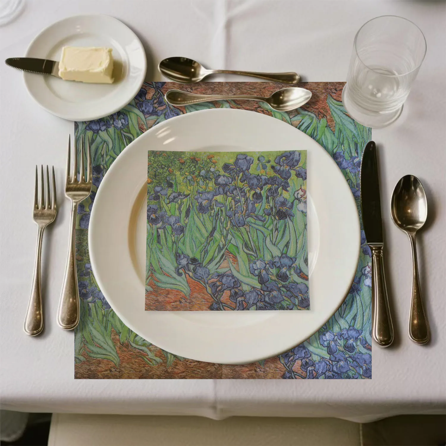 Бумажная салфетка с принтом van gogh irises из чистой древесной массы - Фотография_3