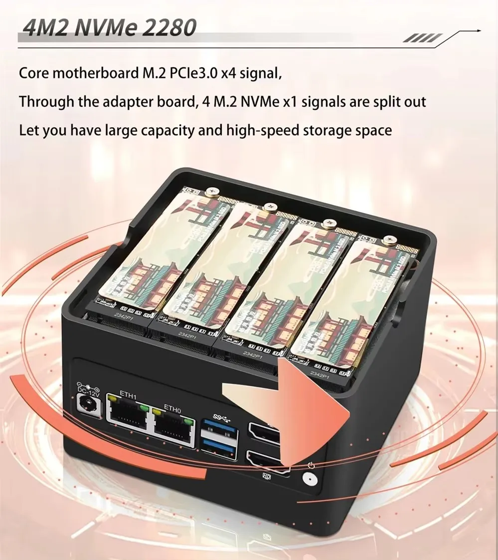 Новая карманная плата nas 4xm.2 nvme 12-го поколения - Фотография_2