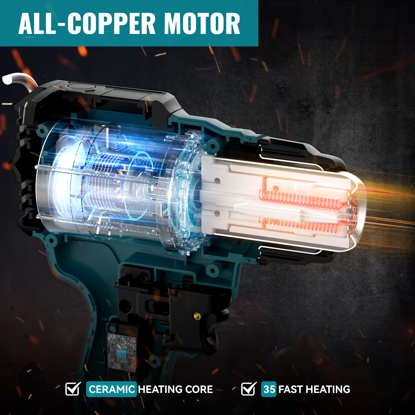 Беспроводной тепловой пистолет для makita - Фотография_4