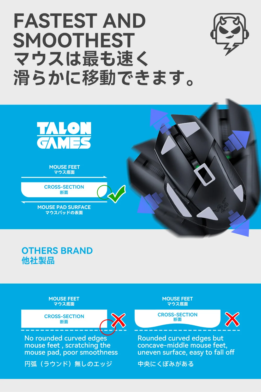 2 комплекта ножек для мыши talongames - Фотография_2