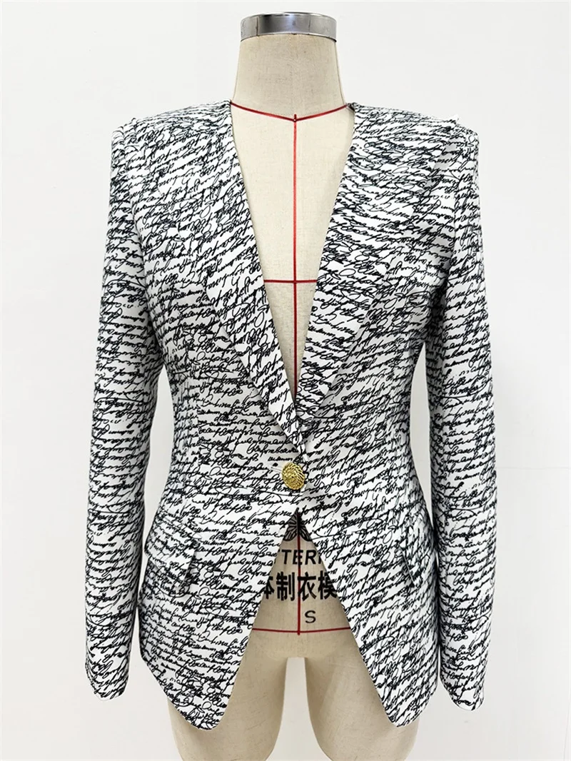 Новый женский белый пиджак с принтом - Фотография_2