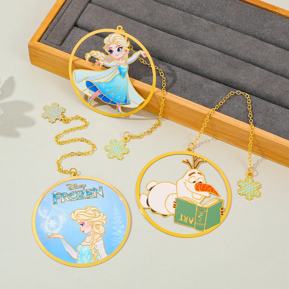 Металлическая закладка в стиле аниме «холодное сердце» олаф и эльза - Фотография_5