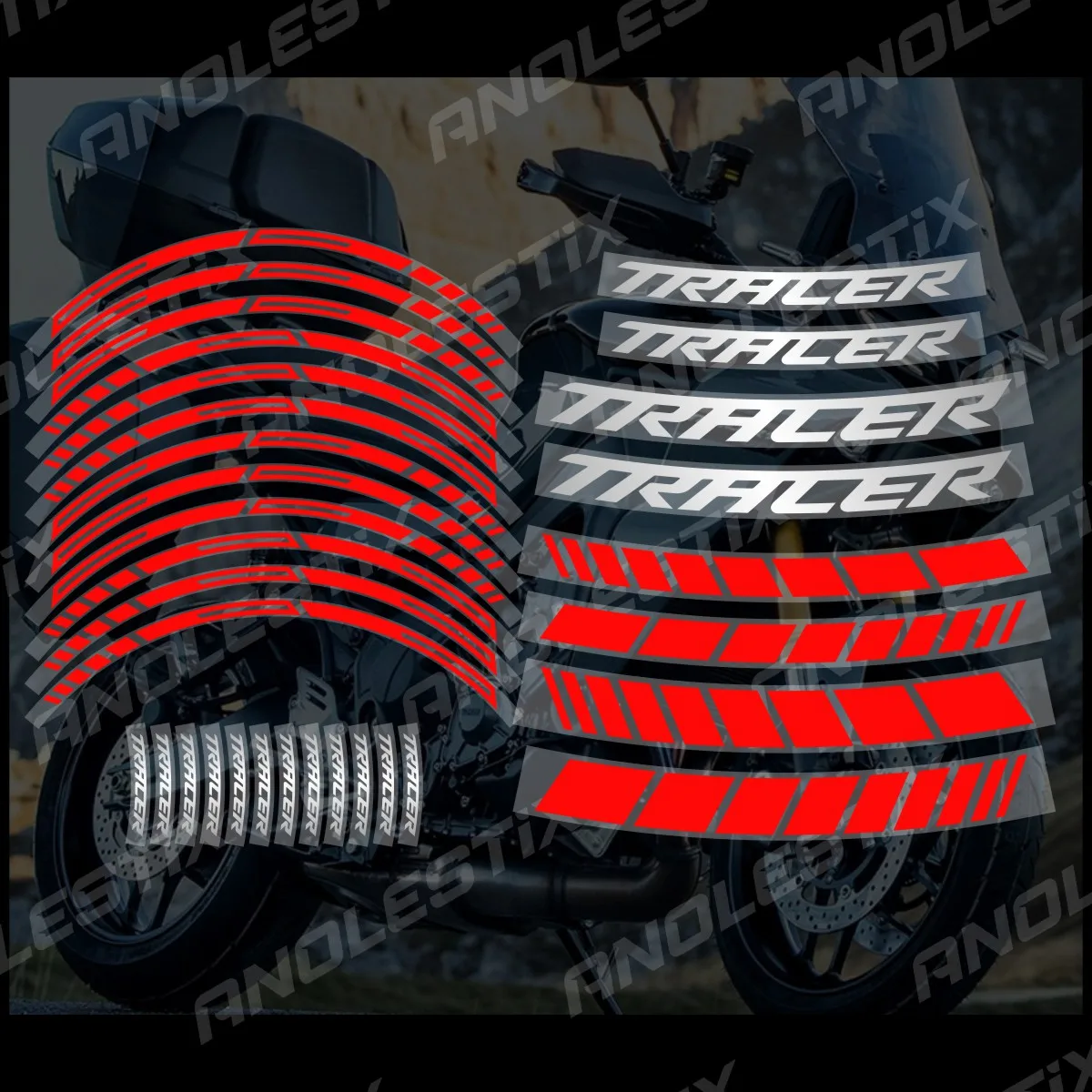 Anolestix светоотражающая наклейка на колесо мотоцикла - Фотография_2