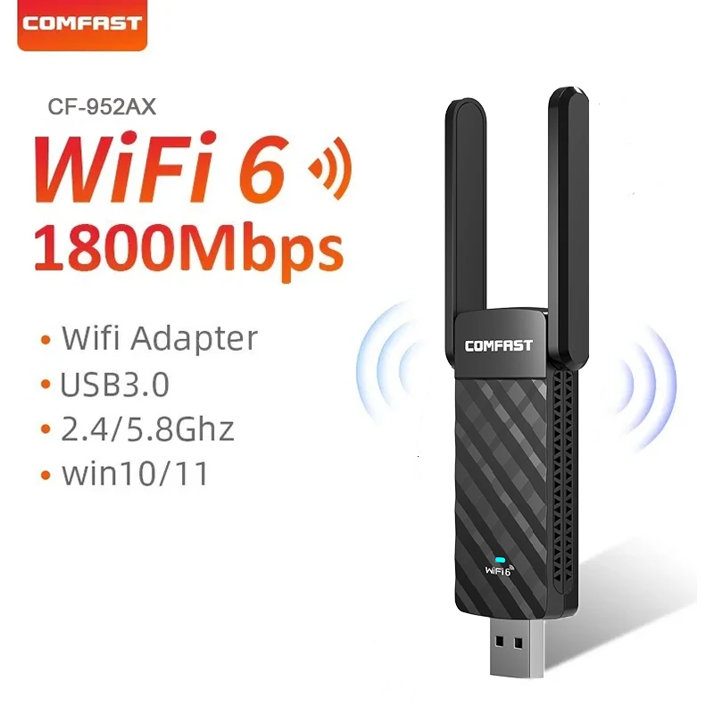 Comfast be6500 ax5400 ax1800 wifi 6 usb-адаптер 2