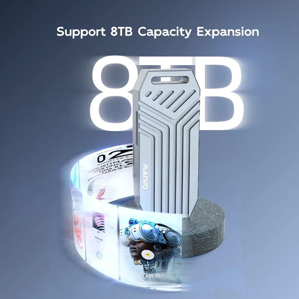 Корпус maiwo usb4 40 гбит/с с охлаждающим вентилятором 8 тб pcie4.0 nvme - Фотография_4