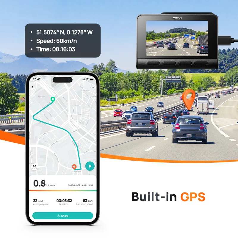 Видеорегистратор 70mai 4k a810 ultra hd gps adas 150fov hdr - Фотография_6