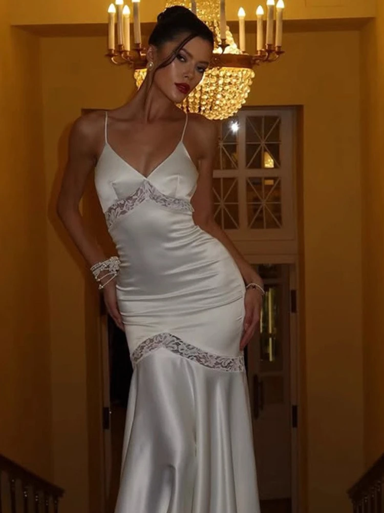 Элегантное платье макси tossy с v-образным вырезом и подтяжками - Фотография_5