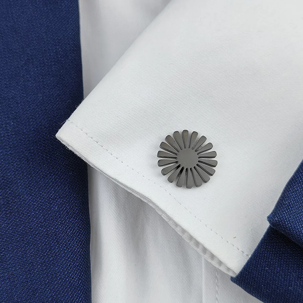 Изысканные элегантные запонки в виде подсолнухов - Фотография_5