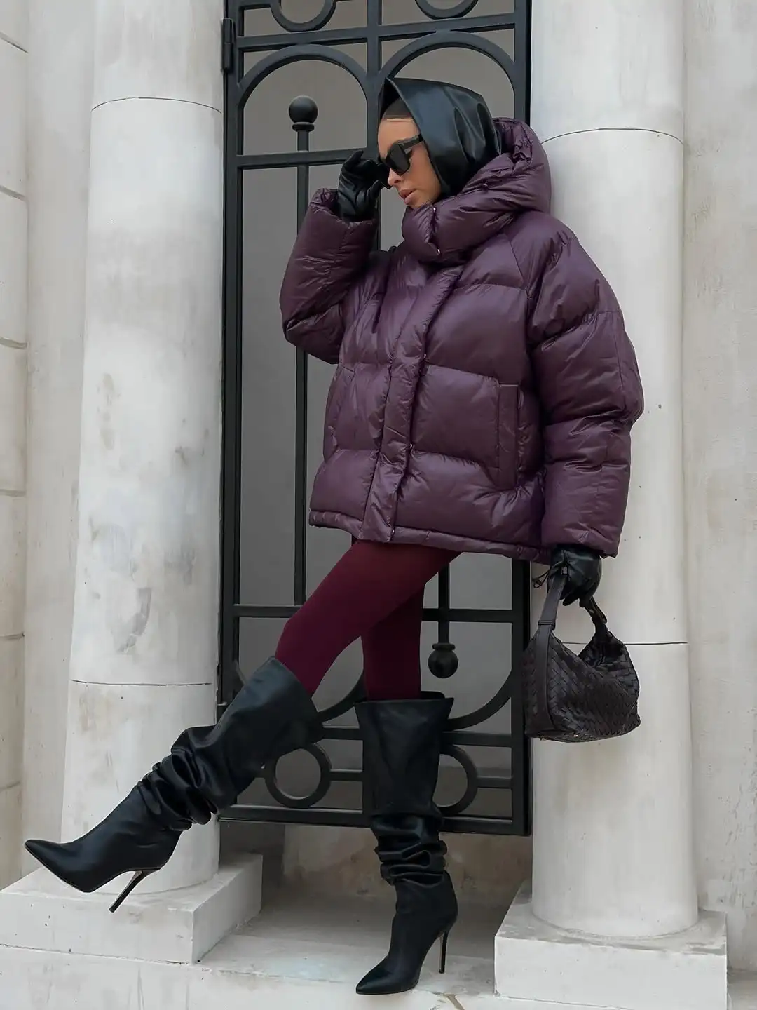 Шикарная зимняя стеганая куртка с капюшоном - Фотография_3