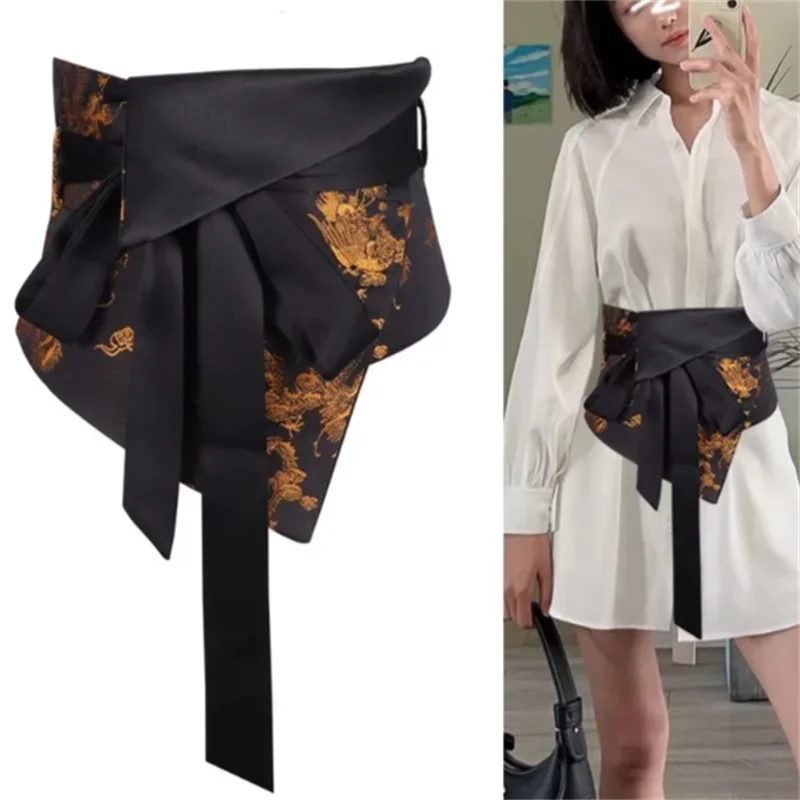 Женская поясная рубашка с широким поясом - Фотография_2